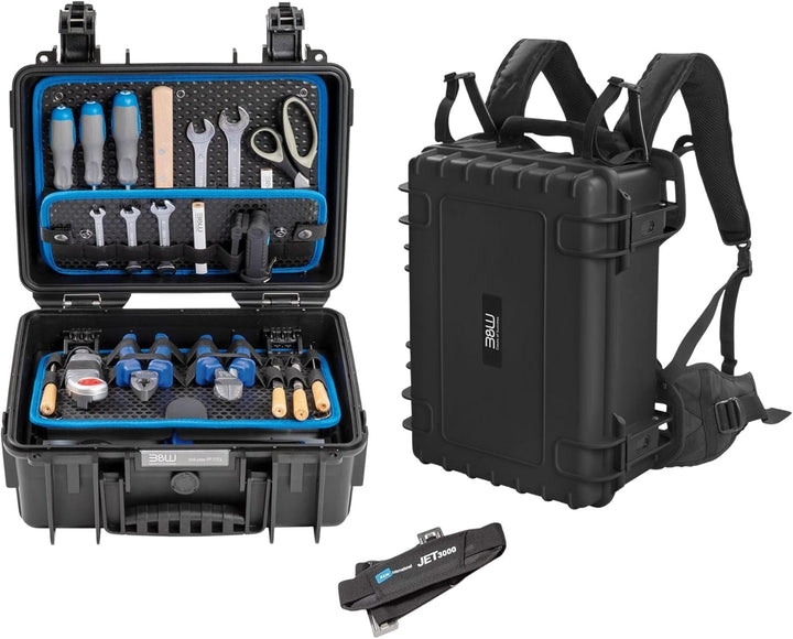 B&W Werkzeugkoffer JET 3000 mit Werkzeughalteschlaufen (Koffer aus PP, Volumen 11,7l, 33,3 x 23,5 x