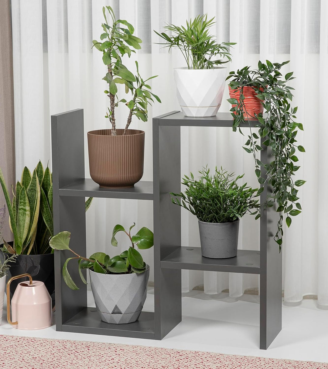 HOCUS PICUS | Homemania Holz Beistelltisch mit 2 Etagen | Sofatisch, Regal-Organizer, Büro, Wohnzimm