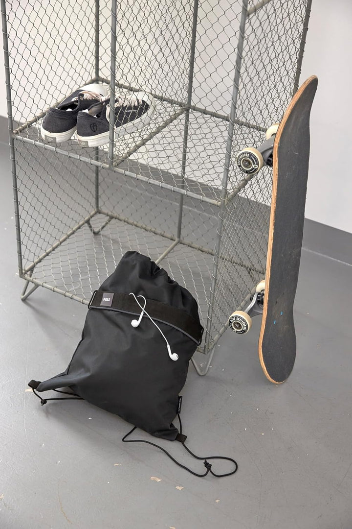 BOLD Lässig Kinder Turnbeutel Sportbeutel mit Rucksackfunktion/School String Bag Bold black Schwarz,