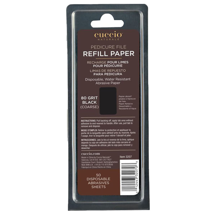 Cuccio Pediküre-Feile aus Edelstahl, mit 2 x 50 Stück, Weiss und Schwarz 3 stück (1er Pack) Brown, 3