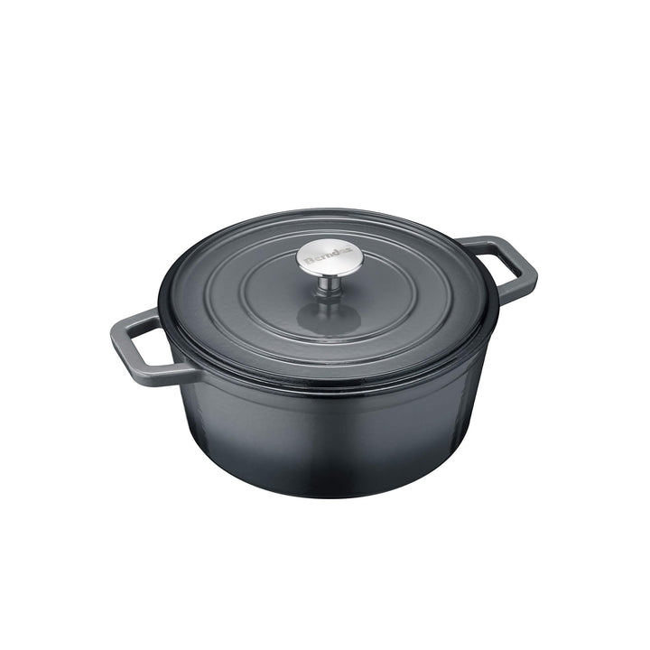 Berndes Bräter B.iron 3,75L mit Deckel - 24 cm - Gusseisen mit Emaillebeschichtung - Kochtopf zum Sc