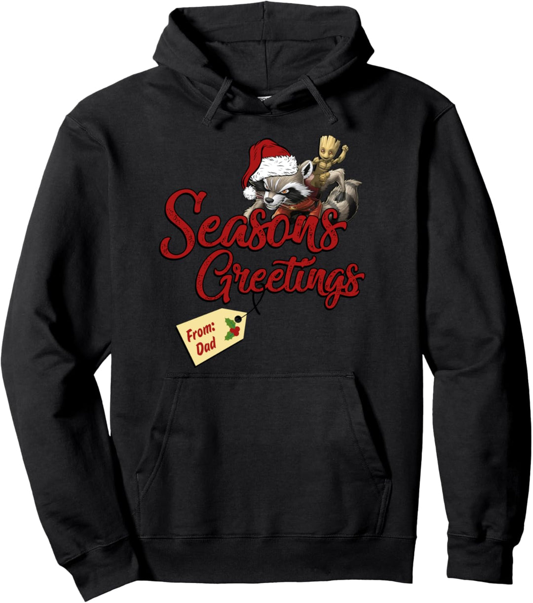Marvel Groot Rocket Greetings From Dad Weihnachten Pullover Hoodie