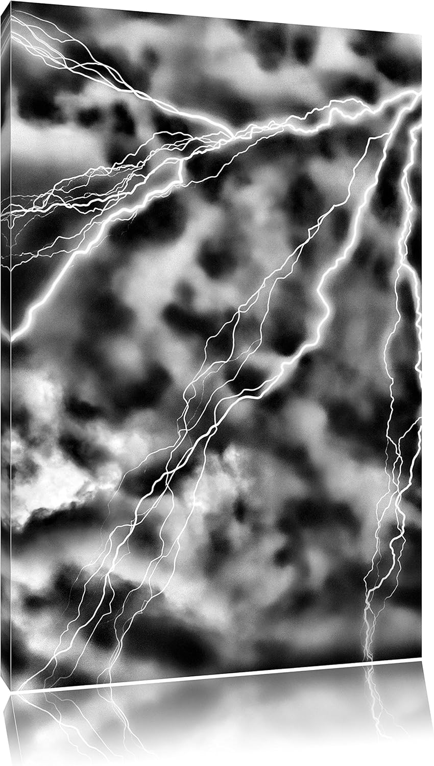 Pixxprint Blitze und Gewitter als Leinwandbild | Grösse: 100x70 | Wandbild| Kunstdruck | fertig besp