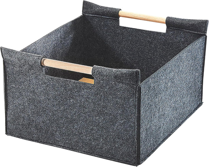 Kobolo Filzkorb Holzkorb für Kaminholz Allzweckkorb - Filz - dunkelgrau - 51x41x26 cm 45x41x40