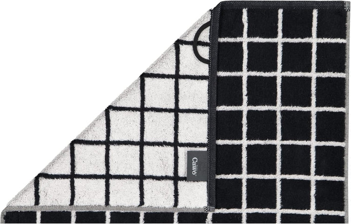 Cawö Home Handtücher Zoom Karo 123 schwarz - 97 Waschhandschuh 16x22 cm, Waschhandschuh 16x22 cm