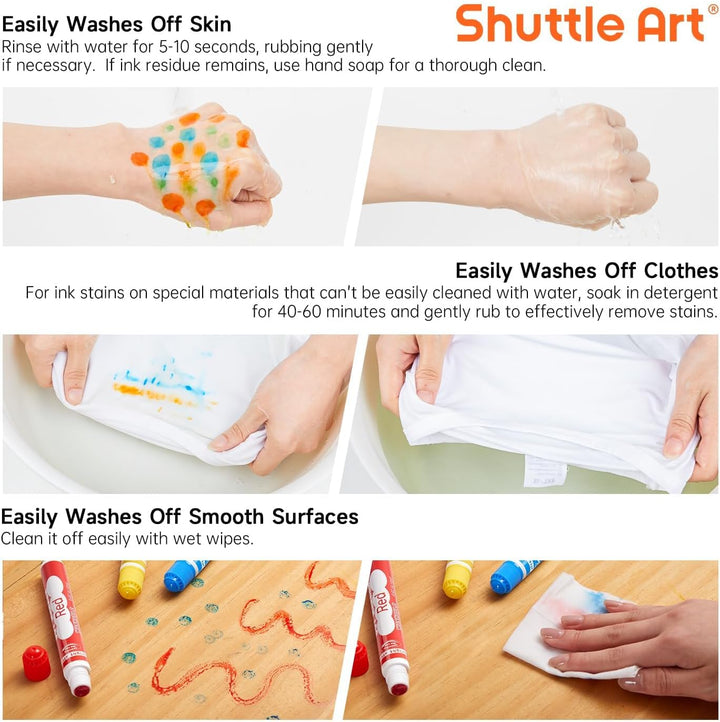 Shuttle Art 30 farbige Dot Markers, Kinderstifte auswaschbar, Bingomarker (Bingo Dabbers), mit 20 ei