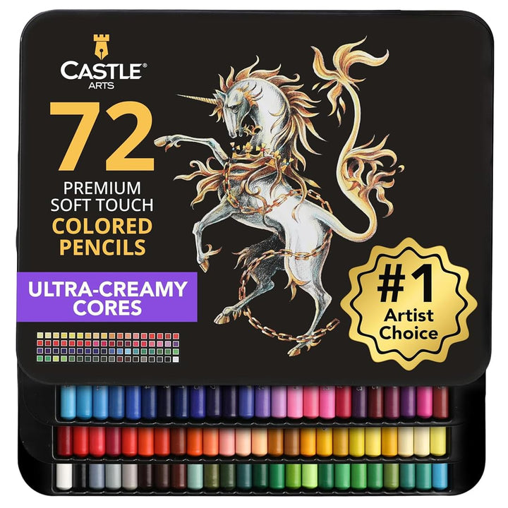 Castle Art Supplies 72 Buntstifte Set |Hochwertige Farbminen mit weichem Kern für erfahrene Künstler
