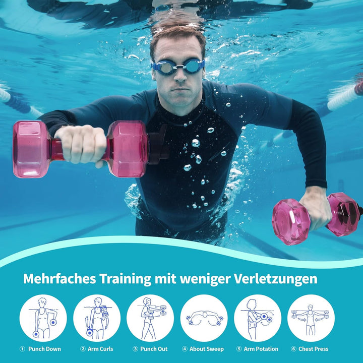 Wassergewichte für Poolübungen, verbesserte PE-Wasserhanteln, Poolwiderstand, Wasser-Aerobic-Ausrüst