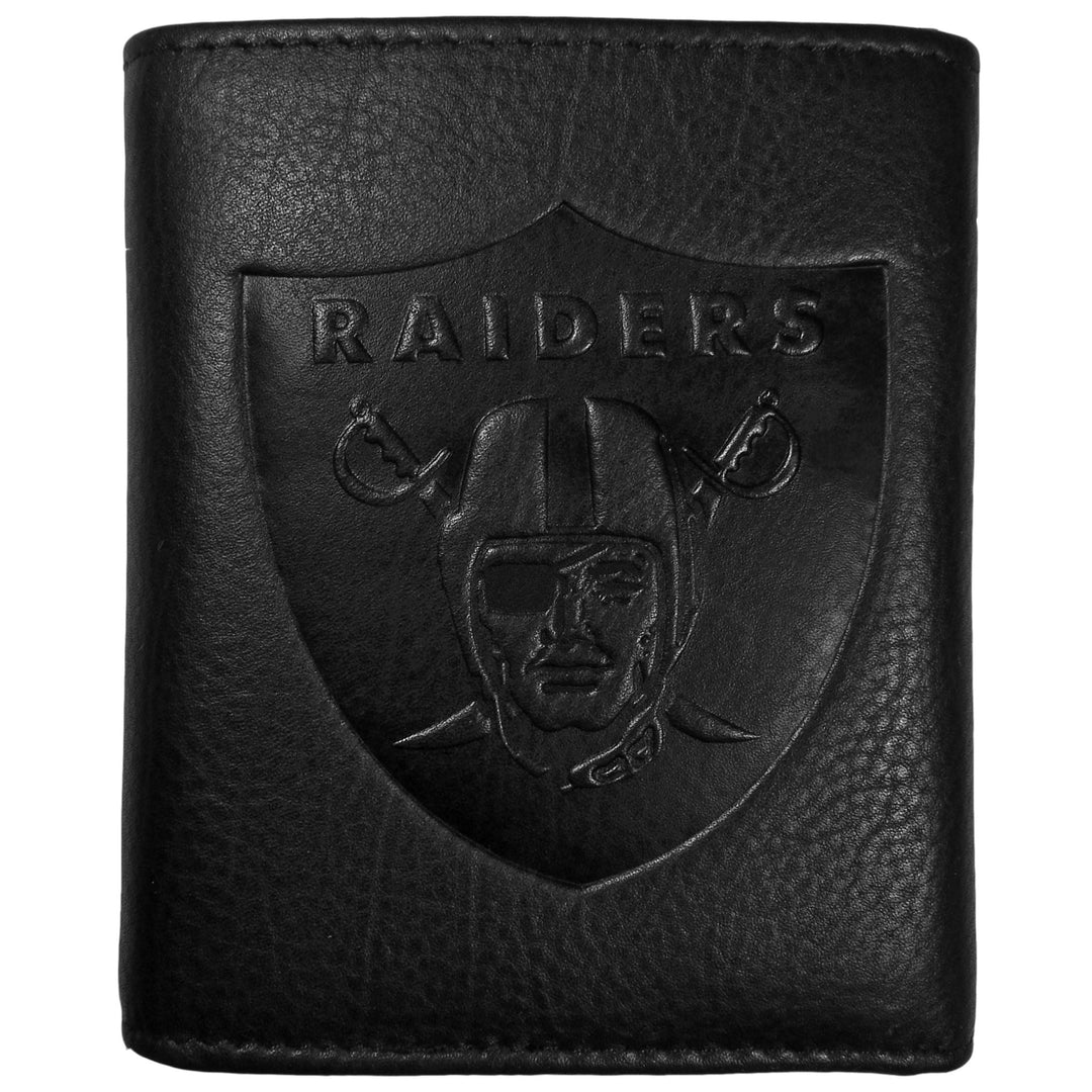 Siskiyou Sports Embossed Leather Tri-fold Wallet Oakland Raiders Tri-fold Schwarz, Oakland Raiders T
