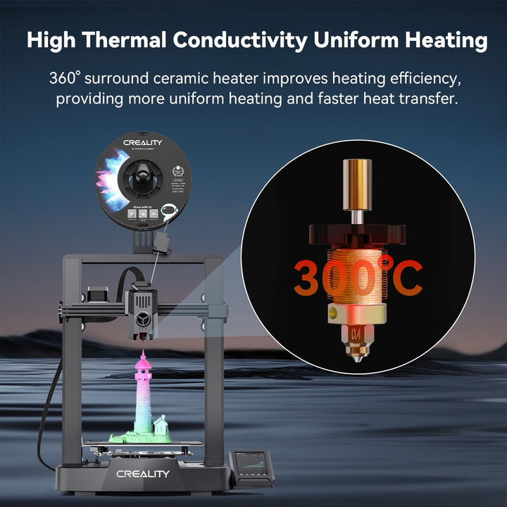 Creality Offizielles Ender 3 V3 KE Hotend, Ender 3 V3 KE Keramik-Heizblock-Kit mit bimetallischer Ma
