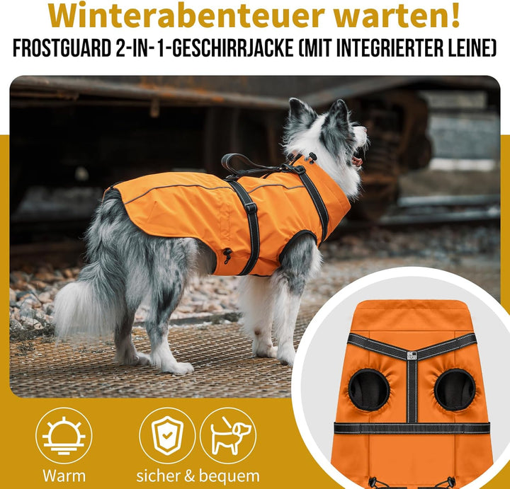 OneTigris Hundejacke, Wasserdichter Winterweste Jacken Hundemantel Mit Bediengriff, Bequeme Ausschei