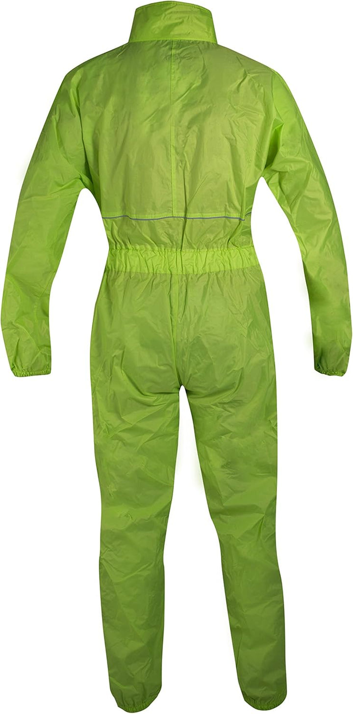 A-Pro Motorcycle Motorbike Waterproof Full Body One 1 pc Rain Over Suit Fluo M M Flou, M Flou