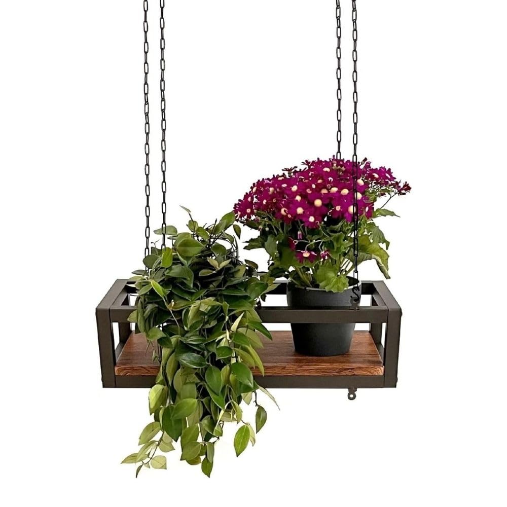 yelloo FLOWERS Hängendes Deckenregal mit Blumenketten für vertikale Garten Getränkehalter Flaschen B