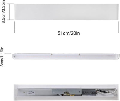 Klighten Wandleuchte LED Innen,16W, Moderne Wandbeleuchtung, 51cm,Up Down Wandlampe,Warmweiss LED In