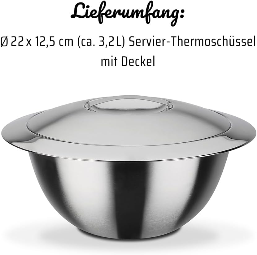 GSW Stahlwaren GmbH mit Deckel 22cm, Silber, 22cm