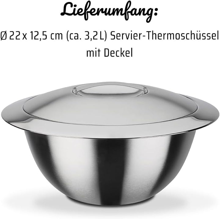 GSW Stahlwaren GmbH mit Deckel 22cm, Silber, 22cm