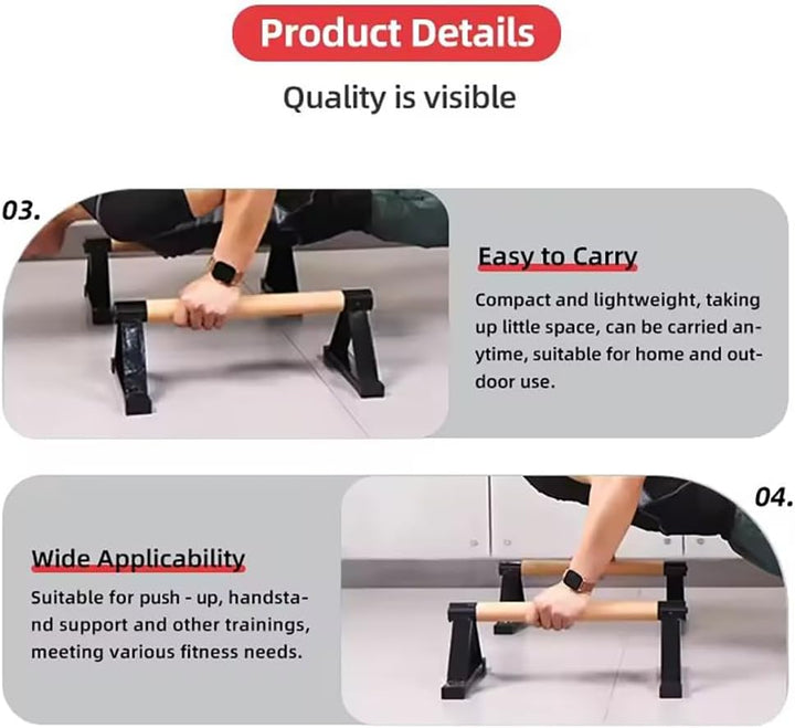 Parallettes Calisthenics,Mit Stabilem Stahlgestell Und Rutschfestem Umkehrstangen-Design,Geeignet Fü