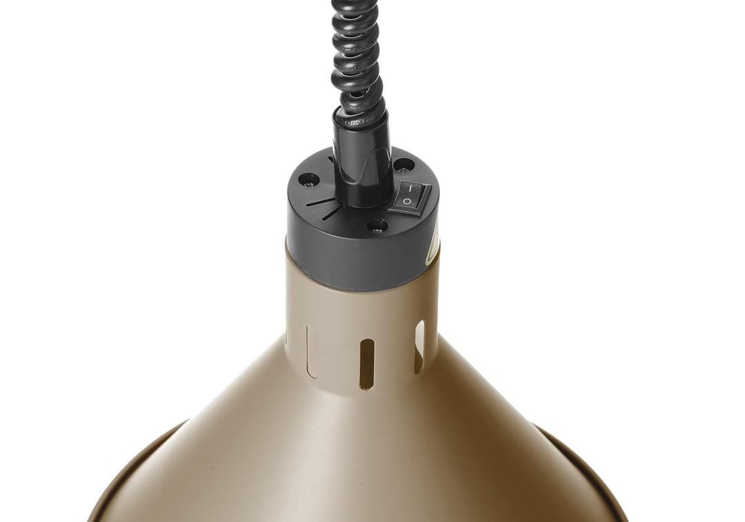 HENDI Wärmelampe, Konisch, Inkl. Bruchsicher Infrarotlampe, Höhenverstellbar, zum Warmhalten von Spe