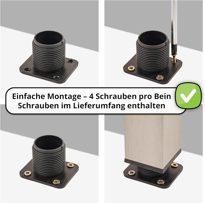 ALUSFERA Möbelfüsse - Höhenverstellbar - Möbelfüsse Verstellbare - Möbelfuss - Schrankfüsse - Möbelb