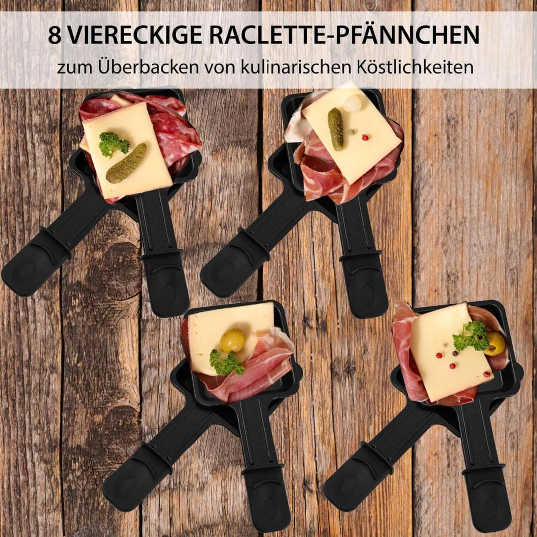Syntrox Raclette Grill 8 Personen Leitol 1200W, Raclettegrill Elektrisch mit Emaillierter Grillplatt