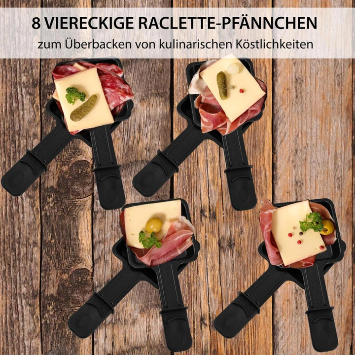 Syntrox Raclette Grill 8 Personen Leitol 1200W, Raclettegrill Elektrisch mit Emaillierter Grillplatt