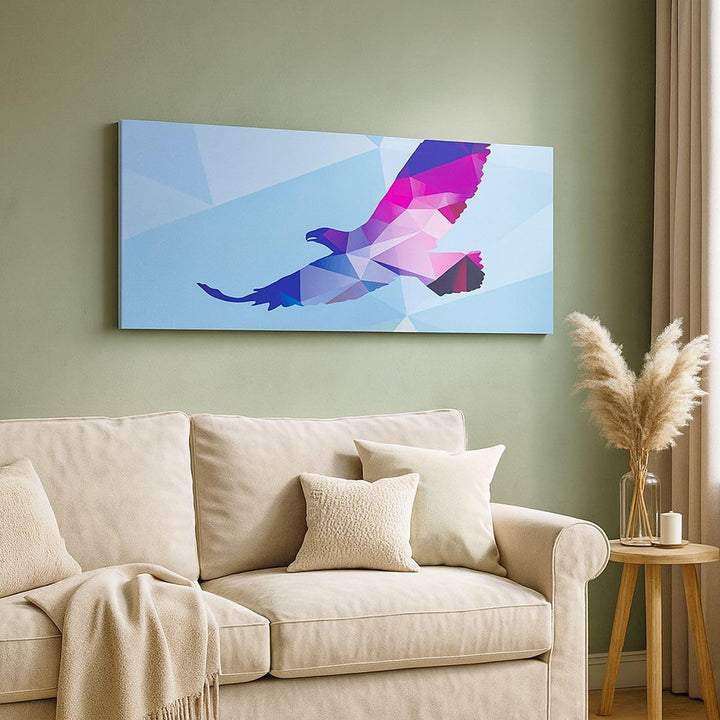 Panorama Bilder auf Leinwand 100x40cm Leinwandbild Eagle Illustration modern Grafik Gross Wanddeko B