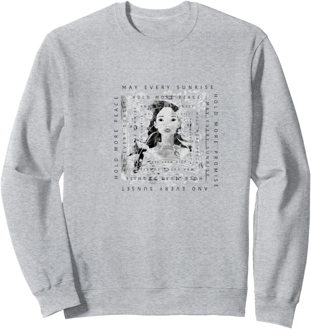 Disney Pocahontas Hold More Peace Text Sweatshirt