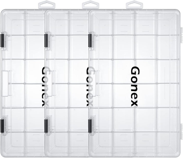 Gonex Köderboxen Angeln, Tackle Boxes 3/4 Stück, Transparente Kunststoff Angelbox mit Verstellbaren