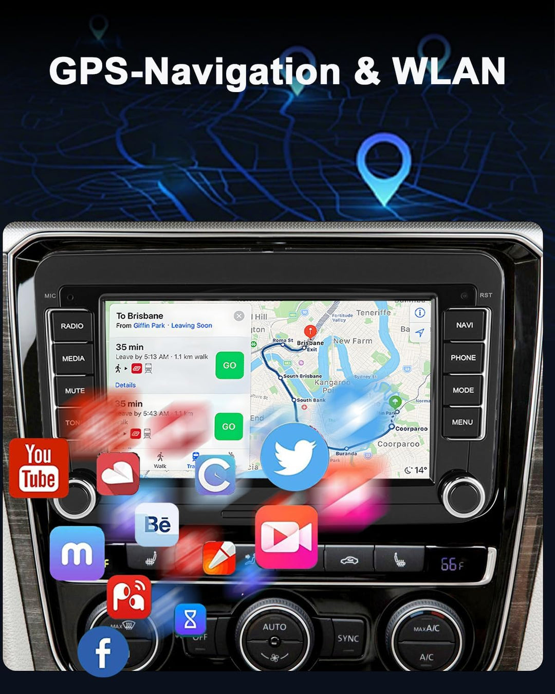 ESSGOO 4+64G Android 15 Autoradio CarPlay und Android Auto Für VW Caddy Golf MK5 6 Polo Passat Seat