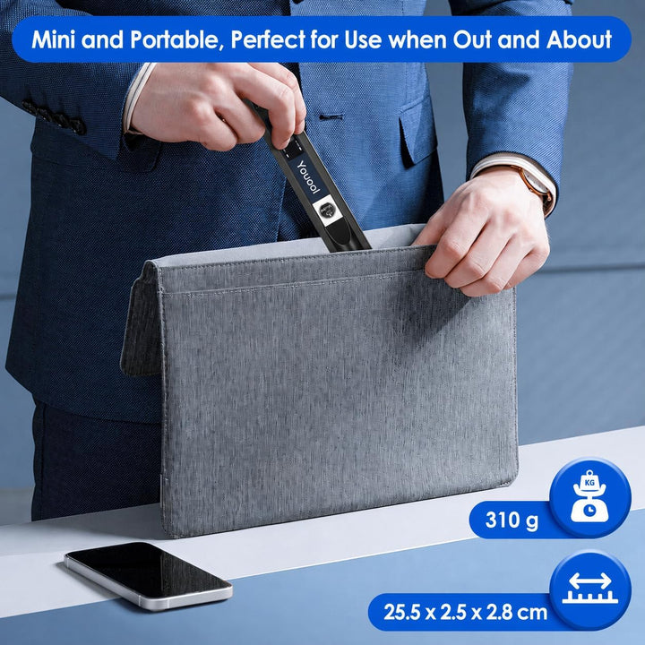 Handscanner Dokumentenscanner, A4 900 DPI Hohe Auflösung Farbfoto Portable Scanner, JPG/PDF Format U