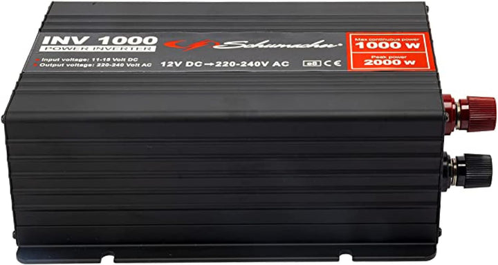 Schumacher INV 1000 Spannungswandler Modifizierter Sinus-Wechselrichter 12V DC > 230V AC - Dauerleis