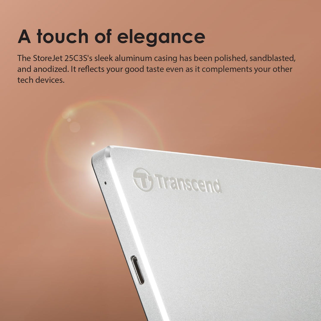Transcend 2TB USB 3.1 Gen 1 USB Type-C StoreJet 25C3S SJ25C3S externe Festplatte TS2TSJ25C3S, 2TB