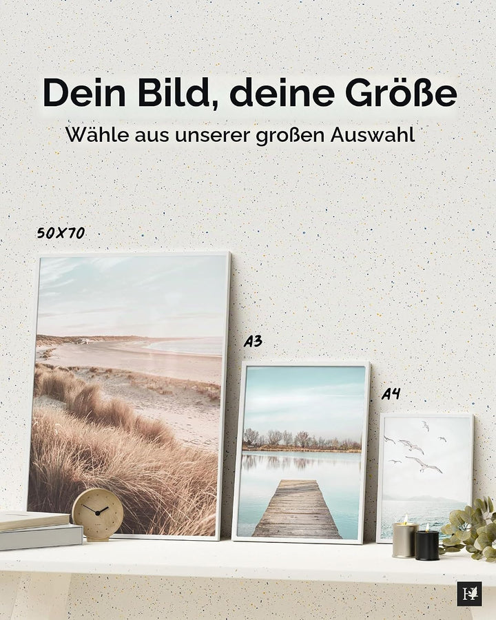 Heimlich® 2 x Bilderrahmen DIN A4 21x30 cm Weiss Holz Rahmen 2-Pack | Dokumentenrahmen 21x29,7 cm Kl