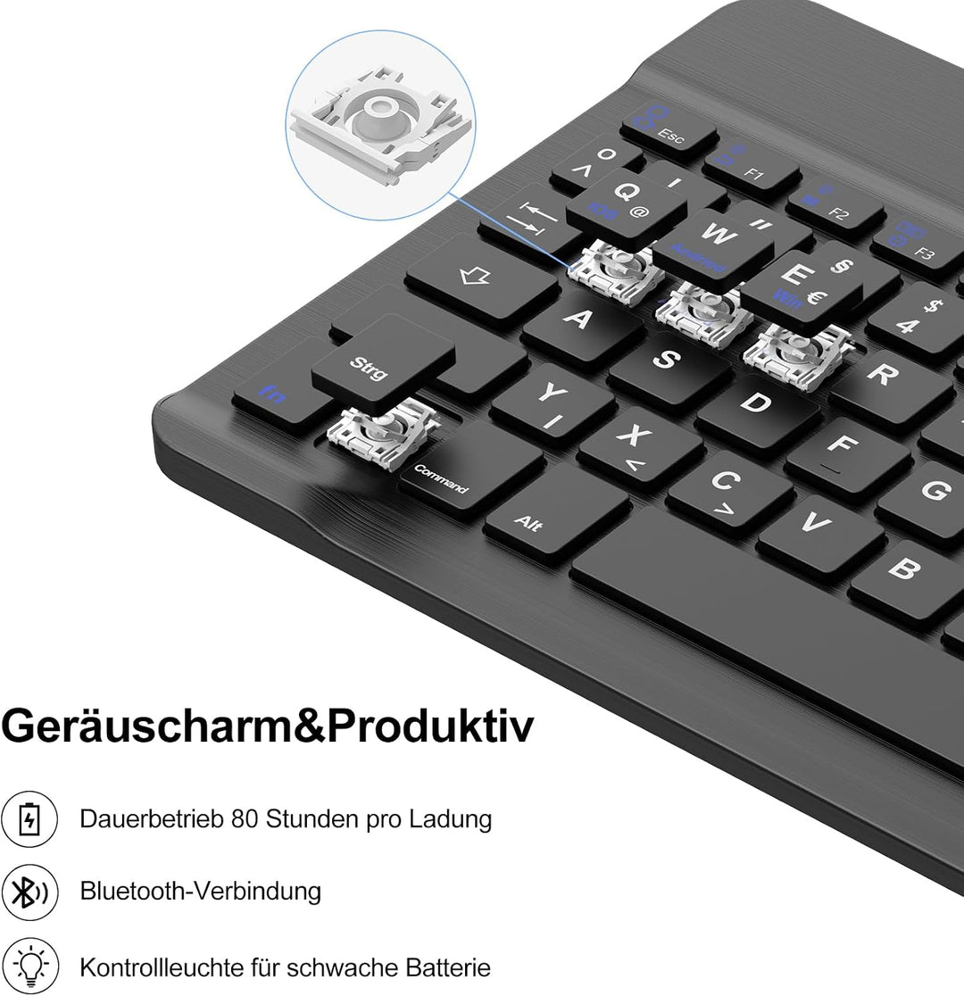Hülle Tastatur für iPad Air 11" M4/M3/M2 (2024-2026) Beleuchtung, Schwarz | Schutzhülle mit Stifthal