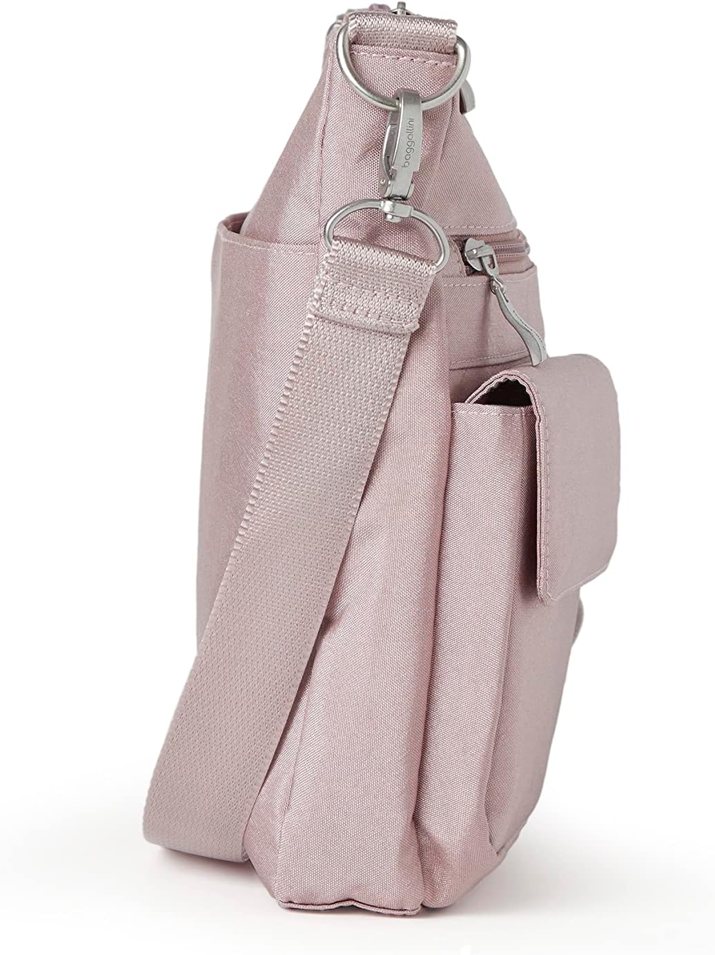 Baggallini Damen Modern Everywhere Slim Crossbody Blush Shimmer, Blush Shimmer