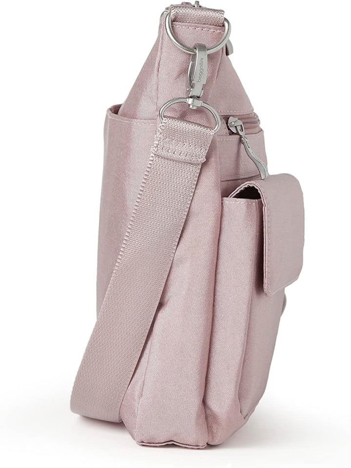 Baggallini Damen Modern Everywhere Slim Crossbody Blush Shimmer, Blush Shimmer