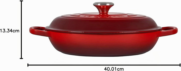 Le Creuset Signature Gusseisen Gourmet-Profitopf, Rund, Ø 30 cm, 3,5 l, Für alle Herdarten inkl. Ind