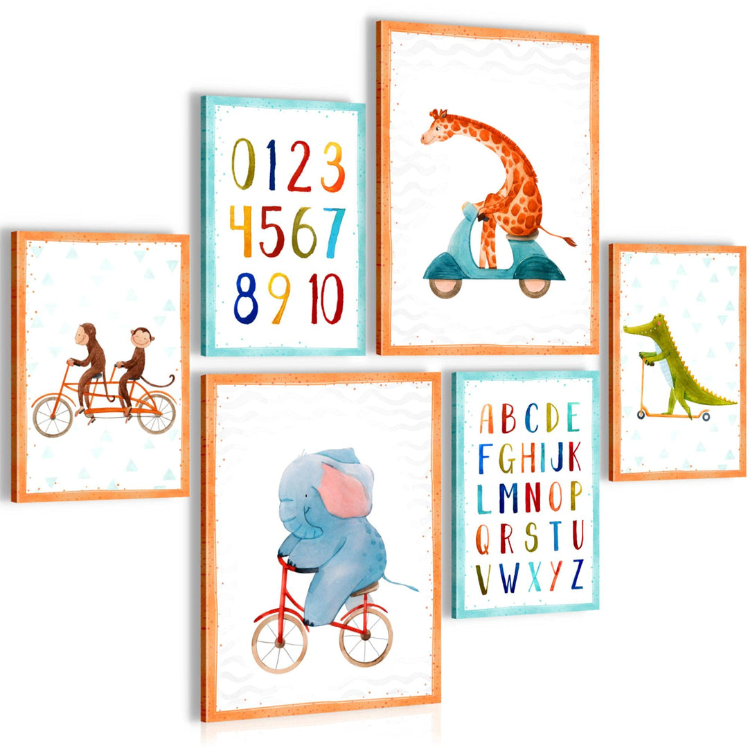 FERTIG ZUM AUFHÄNGEN - Wandbilder Set Kinderzimmer - Wohnzimmer Schlafzimmer Flur - Made in Germany