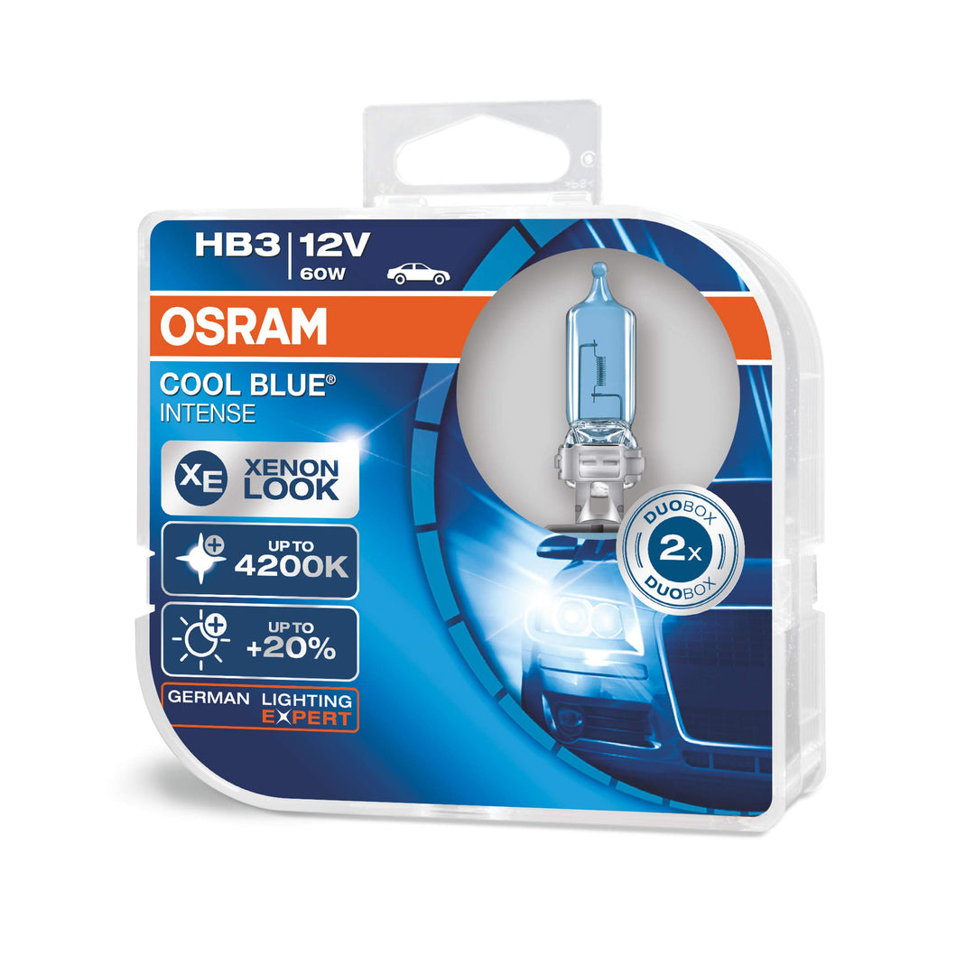 Osram 9005CBI-HCB COOL BLUE INTENSE HB3 Halogen, Scheinwerferlampe, 12V, Duo Box, 2 Stück, Anzahl 2,