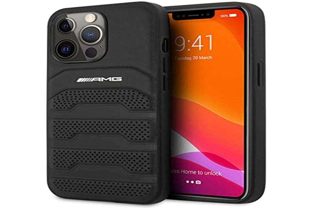 Mercedes-Benz Mercedes AMG iPhone 13/13 Pro Case Hardcase Echtleder schwarz, x