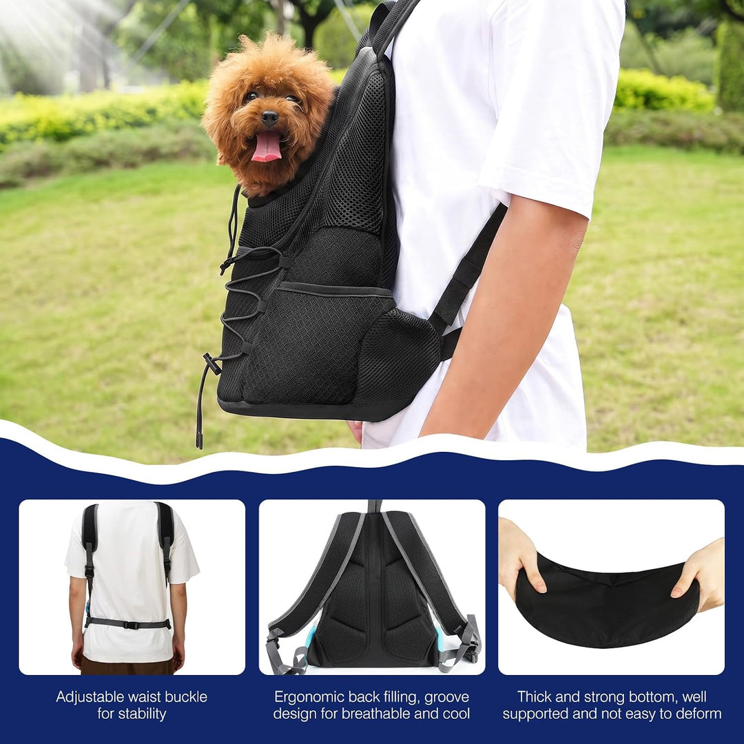 Pawaboo Vordertrage-Rucksack Für Hunde, Schwarz, M Schwarz L 38 x B 20 x H 41 cm, Schwarz L 38 x B 2