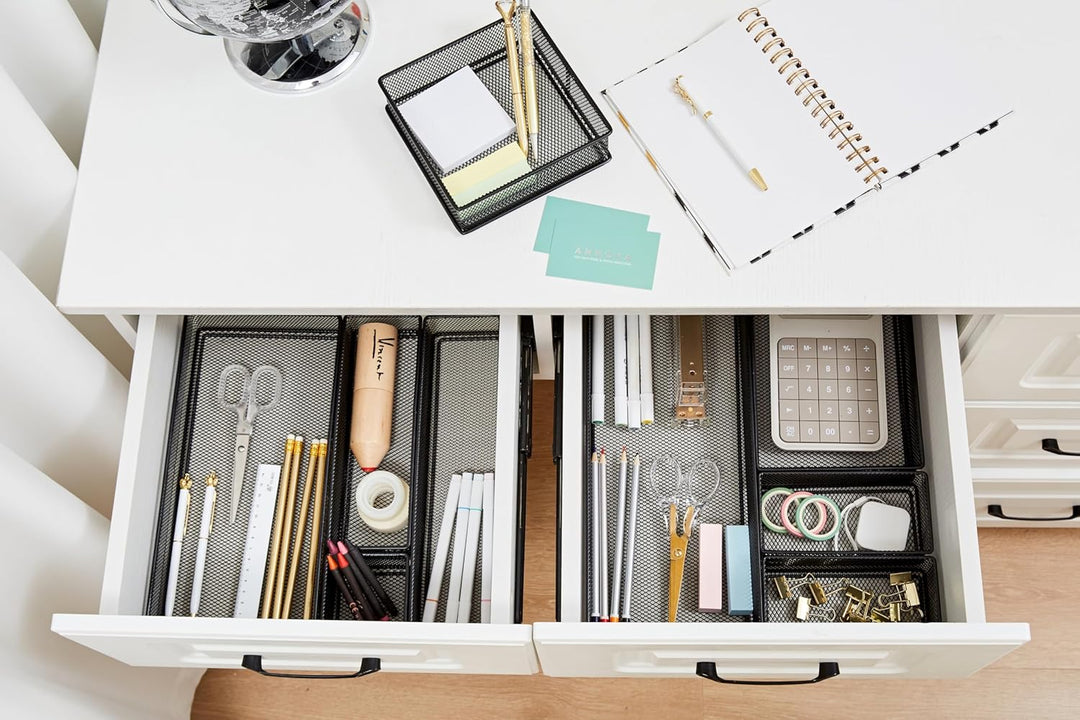 Annova Netz-Schubladenschrank und Regal, Organizer, Aufbewahrungskorb, für Schule, Büro, Zubehör, 2
