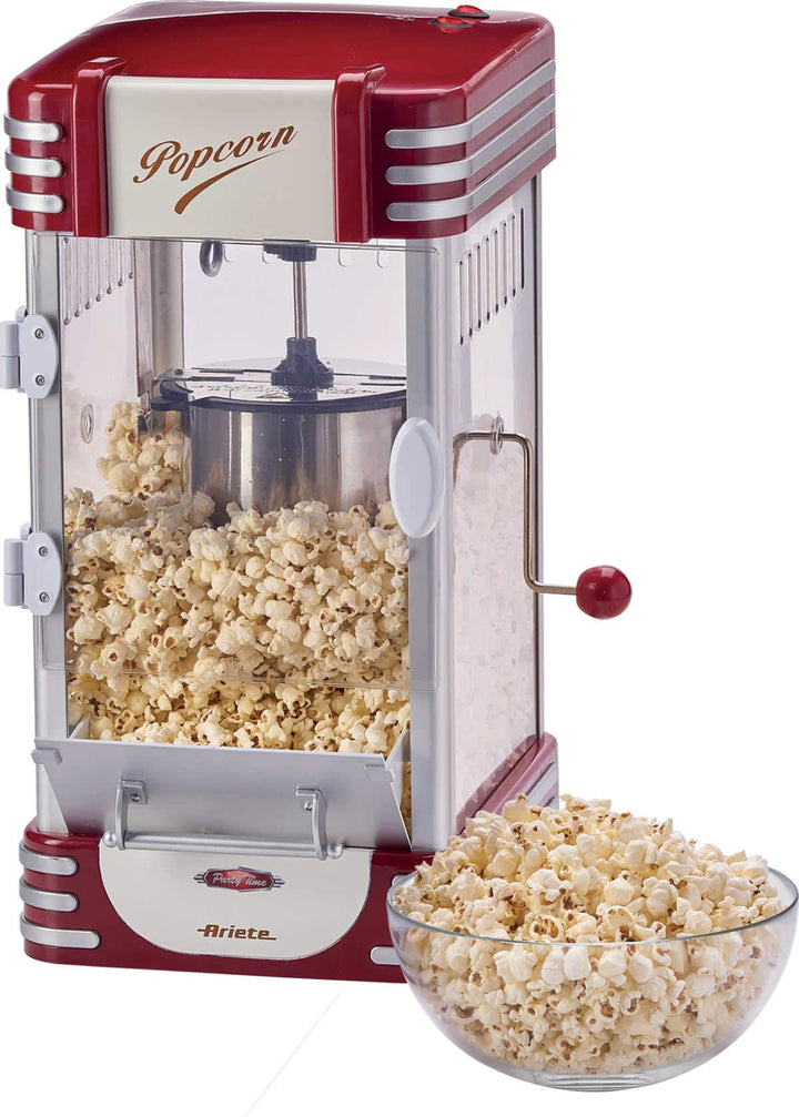 Ariete Popcornmaschine mit Antihaft-Korb mit Mischklinge. Korbkapazität 700 g. Rot