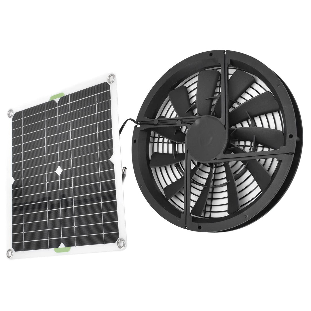 Auspuffventilator mit Solarenergie, Solarbetriebener Ventilator 100W Solarpanel-Set Gewächshauslüfte