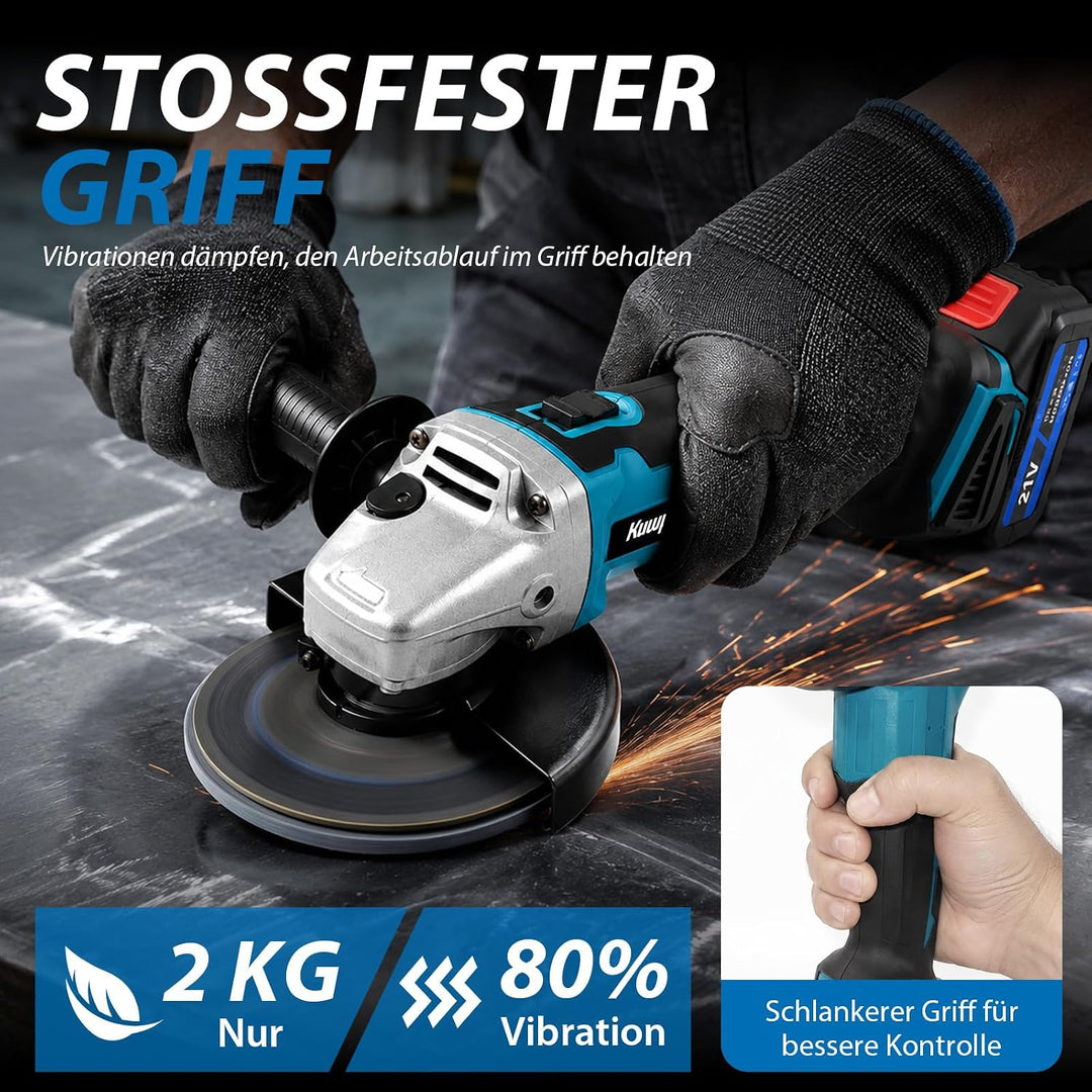 Akku-Winkelschleifer, Kompatibel mit Makita Bürstenlos,18V Kabelloses Trennschleifer Scheibe 125mm S