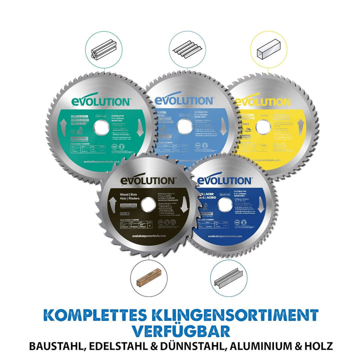 Evolution M210TCT-50MS - 210 mm Sägeblatt zum Schneiden von Baustahl - Metall-Sägeblatt mit 50 Zähne