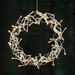 Star Trading Curly LED Wreath Window Light Christmas Warm White Made of Wire and Plastic in Silver T