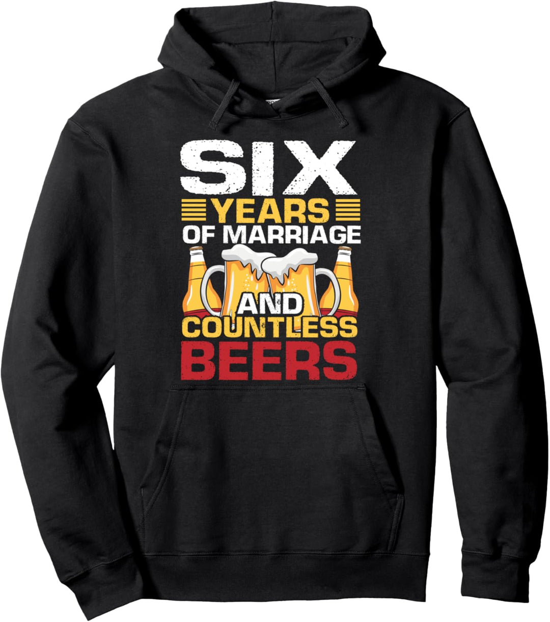 6th Wedding Anniversary Gifts for Him Her Husband Couples Pullover Hoodie