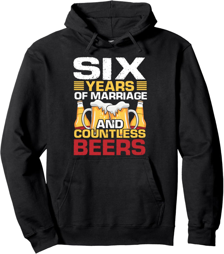 6th Wedding Anniversary Gifts for Him Her Husband Couples Pullover Hoodie