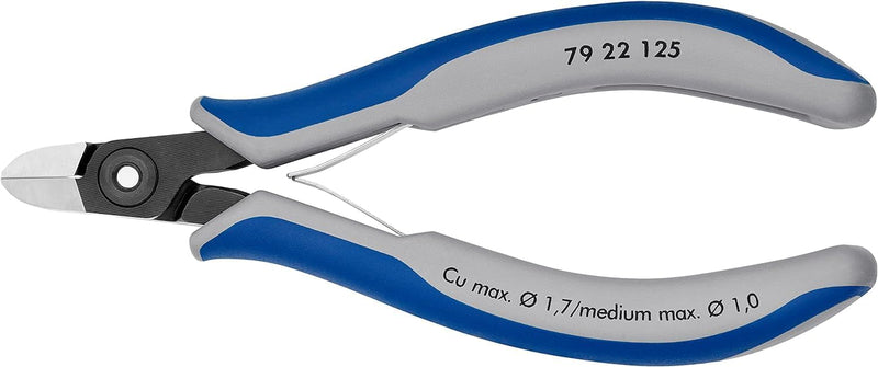 Knipex Präzisions-Elektronik-Seitenschneider brüniert, mit Mehrkomponenten-Hüllen 125 mm 79 22 125